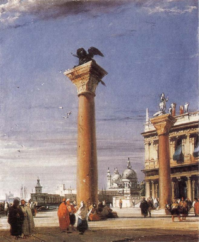 Richard Parkes Bonington The Column of St Mark in Venice China oil painting art